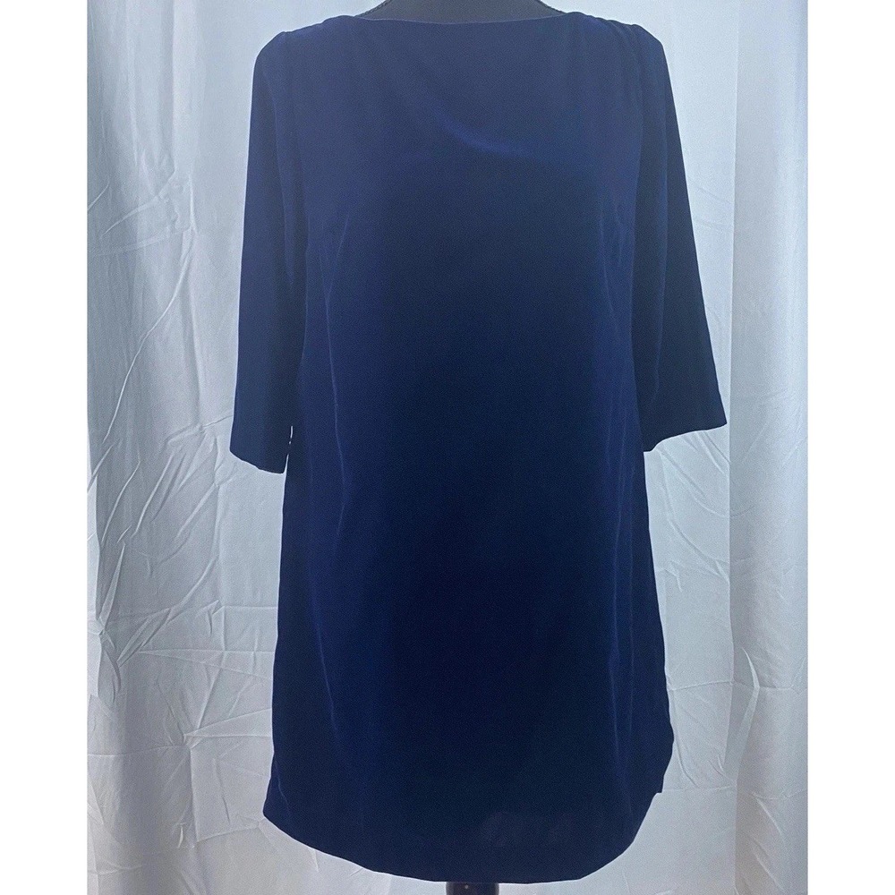 Banana Republic Women's Size‎ 4P Navy Blue Crushed Velvet Sheath Dress
